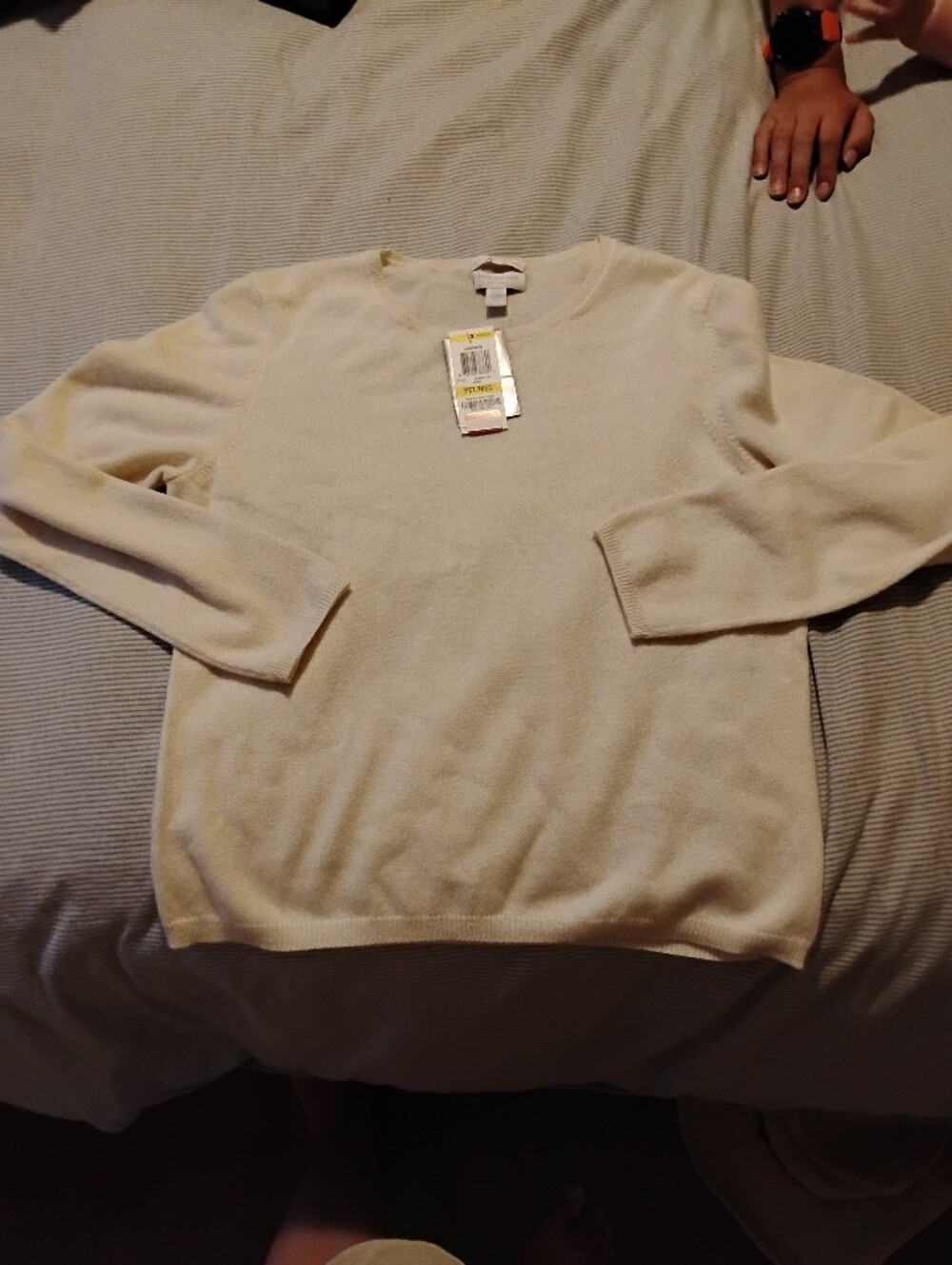 White Charter Club Cashmere Sweater, Petite M